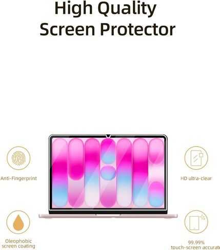 واقي شاشة لجهاز MacBook Neo مقاس 13 بوصة، عبوتان من طبقة غير لامعة مضادة للوهج، سهلة التركيب، خالية من الفقاعات لجهاز MacBook Neo، حساسة للمس in Kuwait