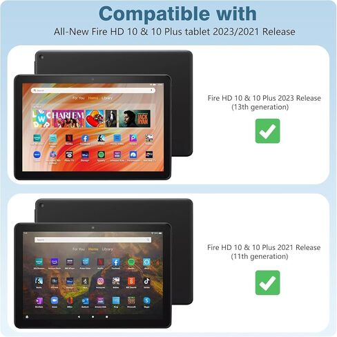 واقي شاشة TiMOVO مكون من قطعتين لجهاز الكمبيوتر اللوحي Fire HD 10 وFire HD 10 Plus الجديد كليًا (الجيل 13/11 - إصدار 2023/2021)، فيلم زجاجي مقوى 9H، شفاف عالي الدقة in Kuwait