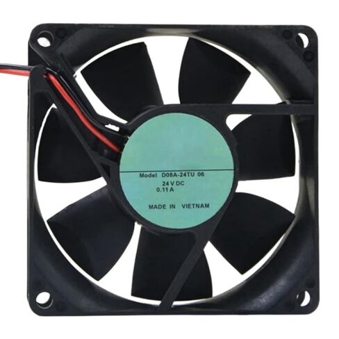 D08A-24TU 06 80x80x25mm 24V 0.11A 2.64W 3500RPM 55CFM Nidec 8 سم 2 سلك مروحة تبريد in Kuwait