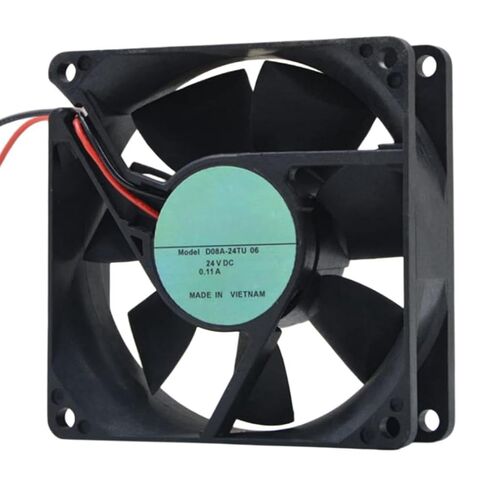 D08A-24TU 06 80x80x25mm 24V 0.11A 2.64W 3500RPM 55CFM Nidec 8 سم 2 سلك مروحة تبريد in Kuwait