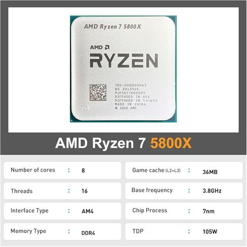 A N R 7 5800X R7 3.8 GHz 8-Core 16-Thread CPU Processor 7NM L3=32M Socket AM4 Office Desktop Accessories in Kuwait