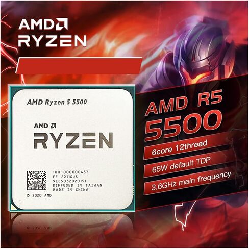 معالج وحدة المعالجة المركزية N A R 5 5500 R5 3.6 جيجا هرتز 6-Core 12-Thread 7NM 65W L3 = 16M مقبس AM4 ملحقات المعالج بدون Co in Kuwait