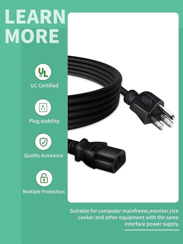 AC Power Cord Compatible with FLYBIRD Vibration Plate Exercise Machine, Universal 3 Prong Power Cable Replacement 6Ft for Whole Body Workout Vibration Platform in Kuwait