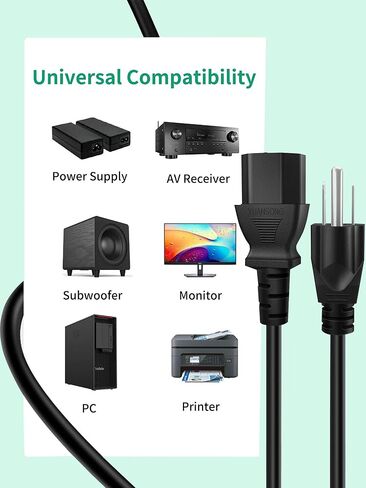 AC Power Cord Compatible with FLYBIRD Vibration Plate Exercise Machine, Universal 3 Prong Power Cable Replacement 6Ft for Whole Body Workout Vibration Platform in Kuwait