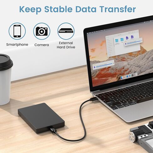 2 Pack USB 3.0 A to Micro B Cable 1.6FT, High-Speed External Hard Drive Cable Compatible with Seagate, WD, Toshiba, Westgate, Samsung Galaxy S5, Note 3, LaCie, Elements & More in Kuwait