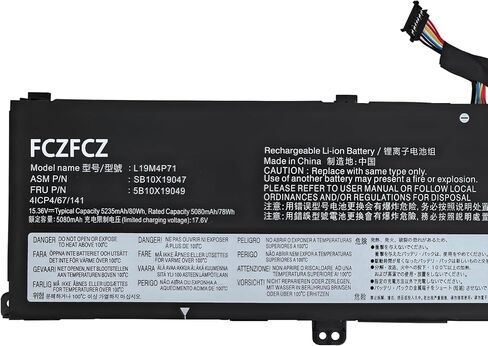 بطارية L19M4P71 80Wh 5235mAh بديلة لجهاز Lenovo ThinkPad P1 Gen 3 / ThinkPad X1 Extreme 3rd Gen Series SB10X19047 5B10X19049 L19C4P71 SB10X19048 5B10X19050 15.36V 4 خلايا in Kuwait