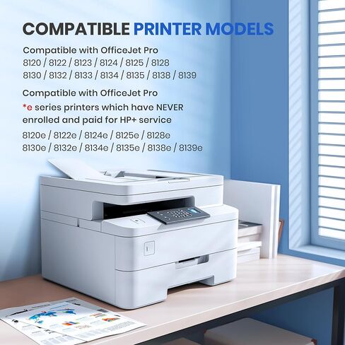 مجموعة خراطيش الحبر 923e 923XL 923 مع رقاقة بديلة لخراطيش الحبر hp 923 لطابعة OfficeJet 8120e 8122e 8124e Pro 8135e 8138e 8139e 8130e 8132e (4 عبوات، أسود سماوي أصفر أرجواني) in Kuwait