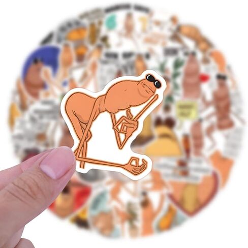 55Pcs Marcus The Worm Stickers Funny Marcus The Worm Decal Merch Scrapbook Sticker Waterproof Vinyl for Laptop, Water Bottle, Skateboard, Scrapbooking, Party Favor in Kuwait