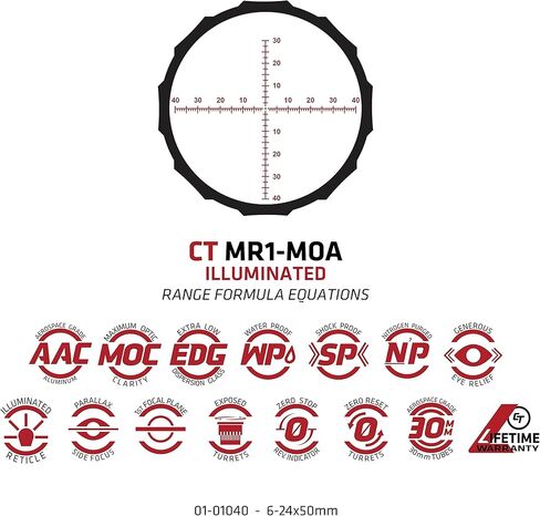 Crimson Trace Hardline Pro Riflescope مع هيكل متين خفيف الوزن وأغطية نطاق وقماش عدسة للصيد والرماية والتكتيكية والخارجية in Kuwait