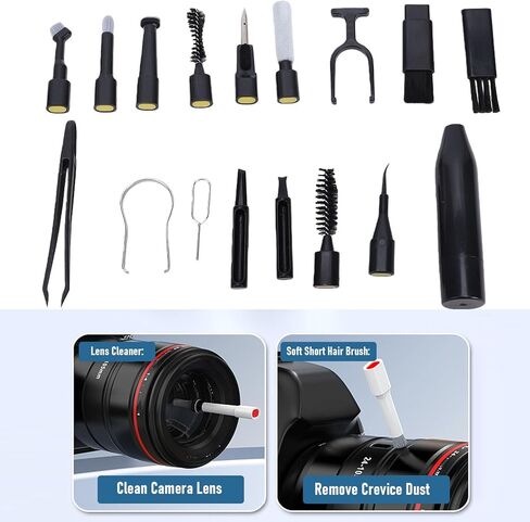 Hilitand Electronic Cleaning Kit, 22 in 1 Multi Tool Laptop Phone Keyboard Cleaner, ABS Portable Cleaning Kit with Brush for Camera Lens Earphone Screen in Kuwait