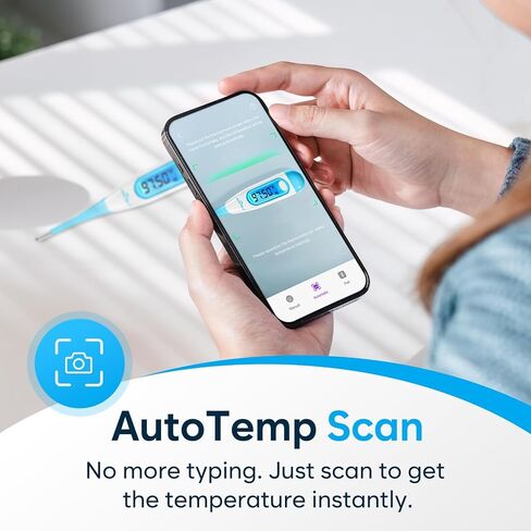 ميزان حرارة أساسي رقمي من Easy@Home مع شاشة LCD بإضاءة خلفية كبيرة، دقة عالية 1/100 درجة واستدعاء للذاكرة، غير مزود بتقنية Bluetooth، EBT-100B-P مطور (أرجواني) in Kuwait