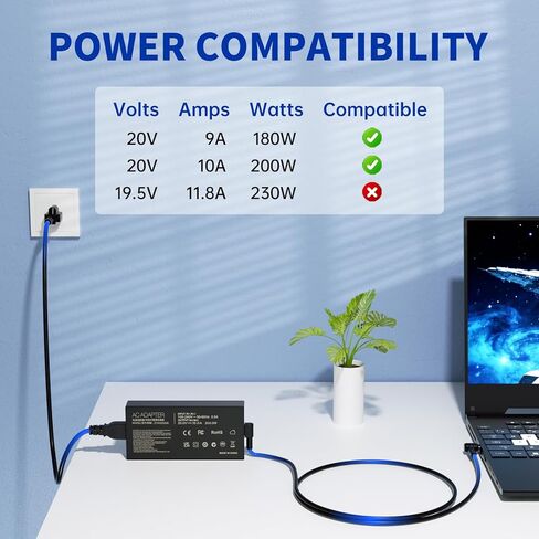 6.0x3.7MM 200W for Asus Laptop Charger 20V 10A, Compatible with Asus Rog Zephyrus G15 GA503, for Asus TUF Gaming A15 FA506IH FA5061U A14 FA401UV FA401WV Power Adapter Supply in Kuwait