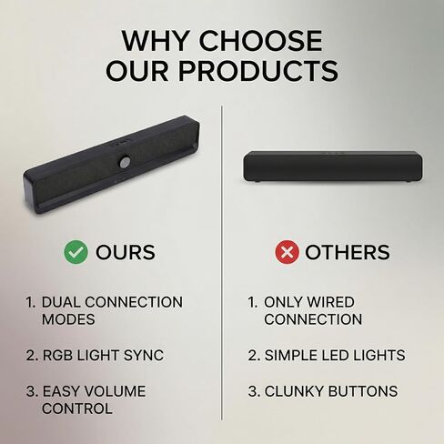 مكبر صوت كمبيوتر من EBTOOLS، مكبر صوت بلوتوث 6.0 يعمل بمنفذ USB مع ضوء RGB وصوت جهير شفاف، مدخل AUX 3.5 ملم للكمبيوتر المحمول والتليفزيون الذكي in Kuwait