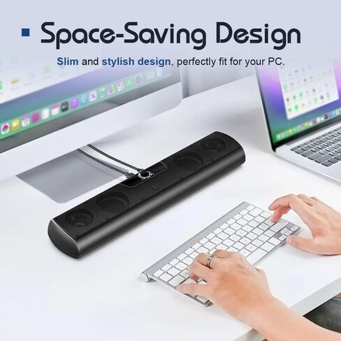Computer Speaker Soundbar Wall Mountable Wired PC Speakers Sound Bar Powered with Volume in Kuwait