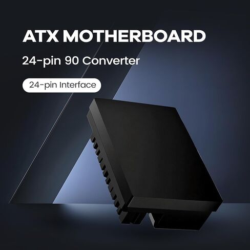 Mainboard ATX 24 Pin Adapter 90 Degree 24 Pin Male to Female Power Supply Adapter for Computer Cases,Motherboard,etc in Kuwait