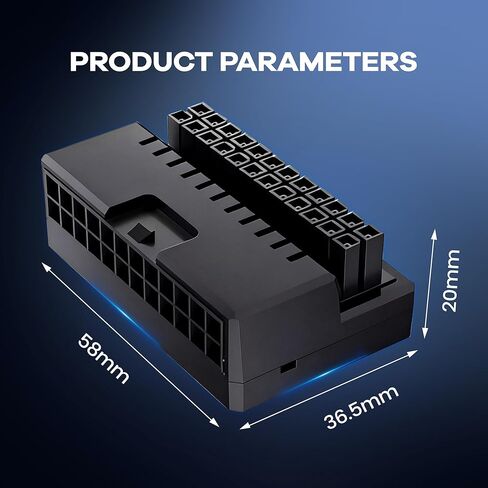 Mainboard ATX 24 Pin Adapter 90 Degree 24 Pin Male to Female Power Supply Adapter for Computer Cases,Motherboard,etc in Kuwait