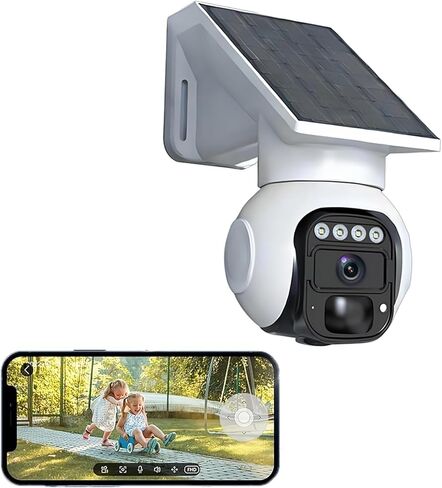 Outdoor 4G LTE Solar Network Camera, no WiFi Required, 1080P Color Night Vision, Two-Way Voice, Motion Detection, Supports IP65 Waterproof. Easy to Install in Various scenarios in Kuwait