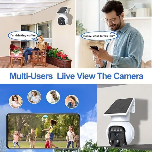 Outdoor 4G LTE Solar Network Camera, no WiFi Required, 1080P Color Night Vision, Two-Way Voice, Motion Detection, Supports IP65 Waterproof. Easy to Install in Various scenarios in Kuwait