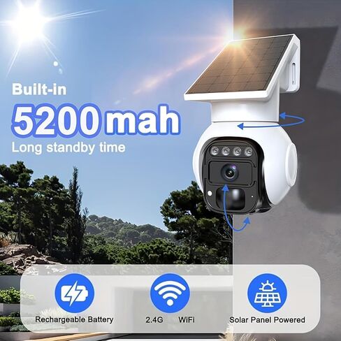 Outdoor 4G LTE Solar Network Camera, no WiFi Required, 1080P Color Night Vision, Two-Way Voice, Motion Detection, Supports IP65 Waterproof. Easy to Install in Various scenarios in Kuwait