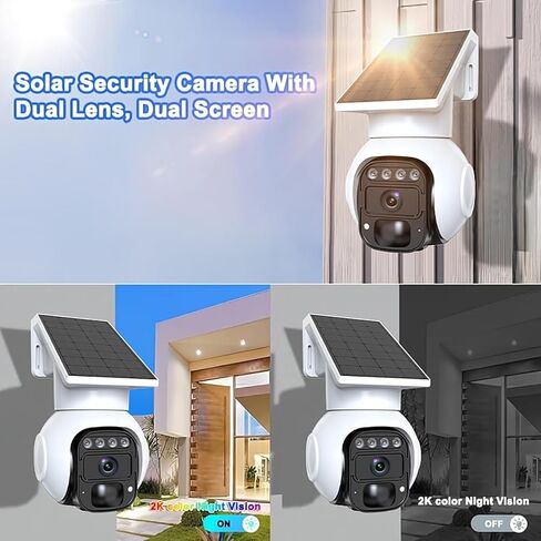 Outdoor 4G LTE Solar Network Camera, no WiFi Required, 1080P Color Night Vision, Two-Way Voice, Motion Detection, Supports IP65 Waterproof. Easy to Install in Various scenarios in Kuwait