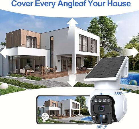Outdoor 4G LTE Solar Network Camera, no WiFi Required, 1080P Color Night Vision, Two-Way Voice, Motion Detection, Supports IP65 Waterproof. Easy to Install in Various scenarios in Kuwait
