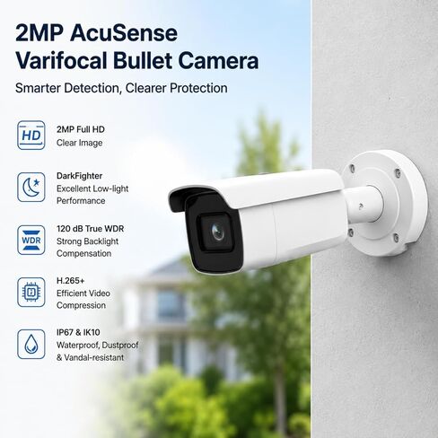 PCI-B12Z2S 2MP كاميرا Varifocal Bullet IP 2.7-13.5mm عدسة آلية H.265 + AI كشف المركبات البشرية PoE IP67 كاميرا خارجية in Kuwait