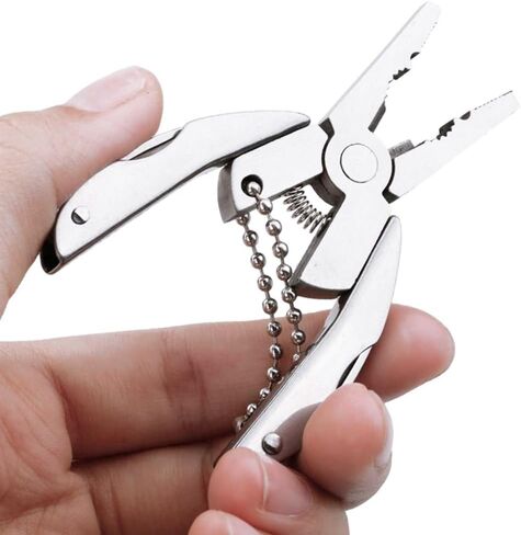 Mini Folding Pliers Multi Tool with Pouch Stainless Steel Pocket Keychain Tool for Camping Hiking Fishing Travel Small Repai in Kuwait