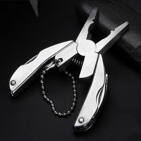 Mini Folding Pliers Multi Tool with Pouch Stainless Steel Pocket Keychain Tool for Camping Hiking Fishing Travel Small Repai in Kuwait