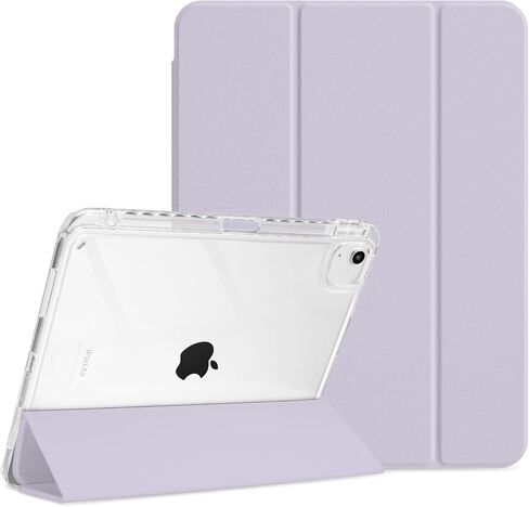حافظة MOROCK رفيعة لجهاز iPad Air 13 بوصة M4/M3/M2 2026/2025/2024، iPad Pro 12.9 بوصة الجيل السادس/الخامس 2022/2021 مع حامل أقلام، حافظة حامل ثلاثية الطي، غطاء مقاوم للصدمات بغطاء خلفي شفاف، أزرق ضبابي in Kuwait
