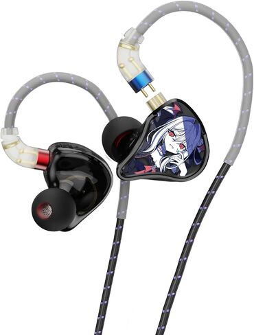 سماعات أذن CVJ Vivian 1DD داخل الأذن IEM HiFi سلكية، مع غشاء مركب من الراتنج + سماعات أذن مطلية بالنقش الرقمي ثلاثي الأبعاد مع كابل قابل للفصل 0.78 مم 2 دبوس لألعاب الموسيقى in Kuwait