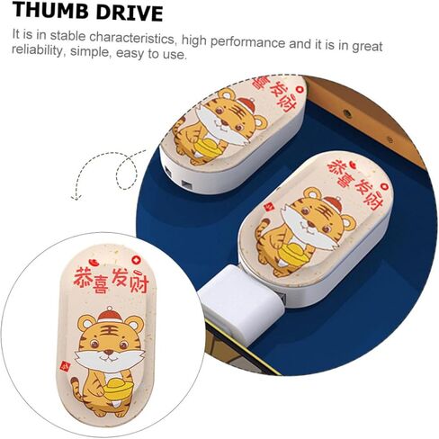 jojofuny 64 جيجابايت محرك فلاش USB ذاكرة عصا القلم مع تصميم النمر زودياك عصا ذاكرة فلاش محمولة لتخزين البيانات ونقل الملفات هدية للاحتفال بالعام الجديد in Kuwait
