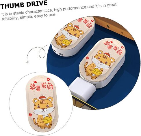 OUNONA 64gb USB Flash Drive Pen Drive Memory Stick with Tiger Zodiac Design Portable Storage for New Year and Personal Use in Kuwait
