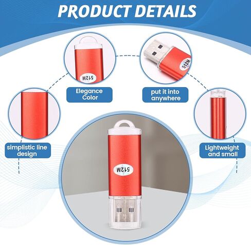 USB 2.0 Flash Memory Stick Pen Drive Storage Thumb Color:Red Capacity:512MB in Kuwait