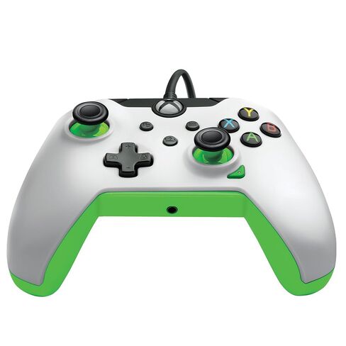 وحدة تحكم ألعاب Xbox سلكية PDP: لوحة ألعاب مرخصة لأجهزة Xbox Series X|S وXbox One وأجهزة الكمبيوتر التي تعمل بنظام Windows - عناصر التحكم في الصوت، وكابل بطول 8 أقدام، ومقبس صوت 3.5 ملم، وأزرار ومشغلات قابلة للتعيين، وتطبيق مصاحب - أبيض/أخضر (متجدد) in Kuwait