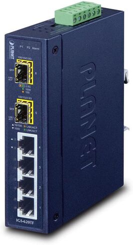 Planet IP30 Industrial 4-P 10/100/100 + 2-P 100/1000X SFP Gigabit، IGS-620TF (+ 2-P 100/1000X SFP Gigabit Switch (-40 إلى 75 درجة مئوية)) in Kuwait
