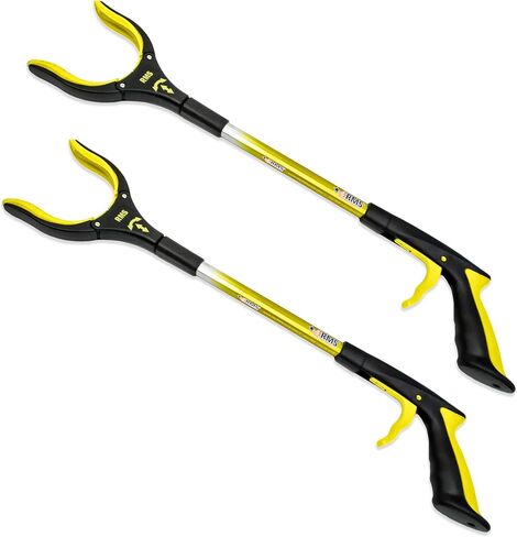 2-Pack 32 Inch and 19 Inch Grabber Reacher with Rotating Jaw - Mobility Aid Reaching Assist Tool in Kuwait