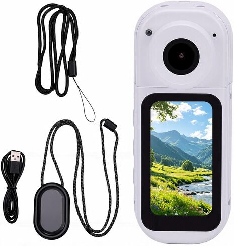 Yunseity 2.7K WiFi Action Camera, 1.47 Inch Cycling Camera with 180 Degree Rotatable Lens, Magnetic Chest Strap, Electronic Stabilization, Night Mode for Outdoor Adventure, Vlogging in Kuwait