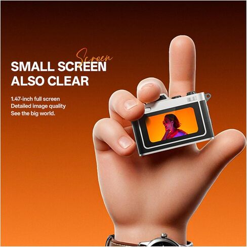 Yunseity Retro Small Camera, 20MP 2K Video Pendant Camera with 1.47 Inch Screen and Alloy Body for Streetwear Fashion and Travel Photography in Kuwait