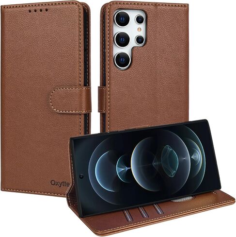 Magnetic Flip Wallet Leather Case for Samsung Galaxy S25 FE with Card Holder Slots and Kickstand RFID Blocking Shockproof PU Leather Case Cover for Men Women Girls - Black in Kuwait