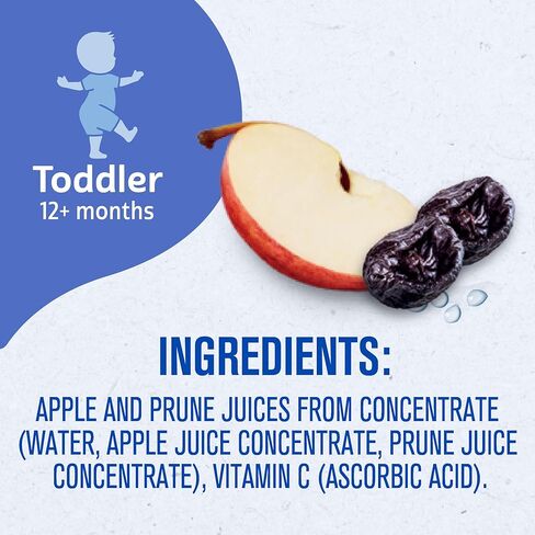 Gerber Apple Prune Juice, Non-GMO Juice from Concentrate, Made for Toddlers, 4-4 FL OZ Bottles Per Pack (Pack of 6) in Saudi Arabia
