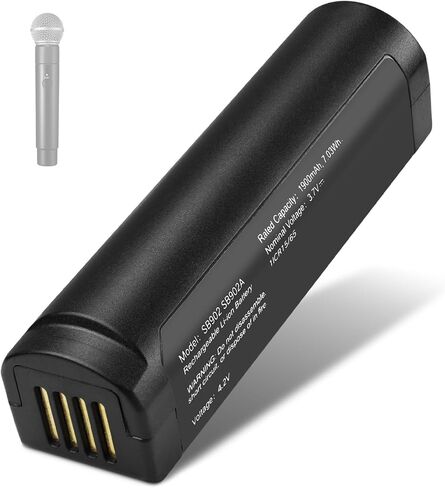 لاستبدال بطارية Shure SB902 SB902A: لموديلات Shure GLXD GLXD1 SB902A GLX-D GLXD2 GLXD MXW2 ميكروفون لاسلكي قابل لإعادة الشحن بطارية ليثيوم أيون 1900 مللي أمبير في الساعة in Kuwait