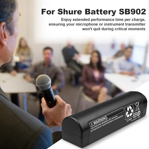 لاستبدال بطارية Shure SB902 SB902A: لموديلات Shure GLXD GLXD1 SB902A GLX-D GLXD2 GLXD MXW2 ميكروفون لاسلكي قابل لإعادة الشحن بطارية ليثيوم أيون 1900 مللي أمبير في الساعة in Kuwait