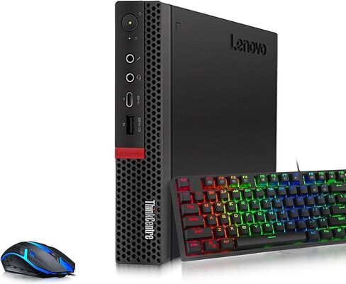 Lenovo ThinkCentre Tiny Desktop Computer — Intel Core i5-8500T 8th Gen Upto 3.50GHz — 8GB DDR4 RAM — 256GB SSD — RGB Keyboard & Mouse — WiFi — Business Mini PC — Windows 11 Pro (Renewed) in Kuwait
