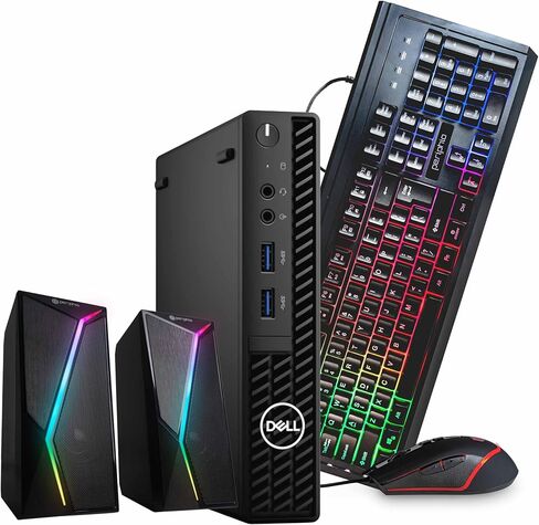 Dell OptiPlex 3090 Mini PC | Intel Core i5 10th Gen Hexa Core | 32GB RAM | 1TB SSD | Windows 11 Pro | WiFi + Bluetooth | RGB Speaker | (Renewed) in Kuwait