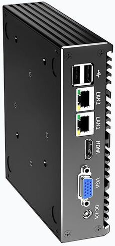 Fanless Mini PC, Industrial PC, Mini Computer Dual Core N2840, 4K HD+VGA, 2Gigabit Ethernet, USB, Mini Desktop PC HD VAG Dual Display, WiFi/Win10/Linux,8GB RAM 128GB SSD in Kuwait