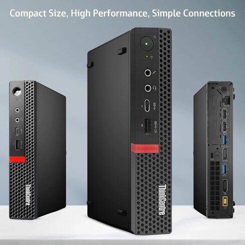 Lenovo ThinkCentre Tiny Desktop Computer — Intel Core i5-8500T — 16GB DDR4 RAM — 256GB SSD — 24" LED Monitor — RGB Keyboard & Mouse — Built-in WiFi — Mini PC — Windows 11 Pro (Renewed) in Kuwait