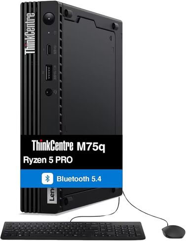 Lenovo ThinkCentre M75q Business Mini Desktop (AMD Ryzen 5 PRO 5650GE, AMD Radeon, 16GB DDR4, 512GB PCIe SSD, WiFi 6, Bluetooth 5.4, 65W PSU, RJ-45, 1 Display Port, HDMI, Win 11 Pro) (Renewed) in Saudi Arabia