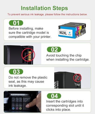 962XL Ink Cartridges Combo Pack Replacement for HP 962 HP 962XL Ink Cartridges Work for HP Officejet Pro 9015e 9010 9025e 9010e 9012 9015 9018 9020 Printers (4 Pack) in Kuwait