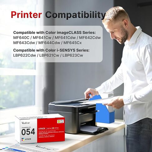 Compatible Canon 054 Toner Cartridge Set 4 Pack Replacement for Canon MF642cdw Toner Cartridges, Work for Color ImageCLASS MF642cdw MF644cdw MF641CW LBP622Cdw (4 Pack with Canon Cartridge 054) in Kuwait