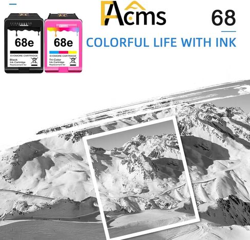 خراطيش حبر 68XL بديلة لخراطيش حبر HP 68e 68 XL حزمة كومبو سوداء اللون متوافقة مع طابعة HP Envy 6155e، 6500e، 6552e، 6555e، 6558e، 6100e، 6152e (عبوتان) in Kuwait